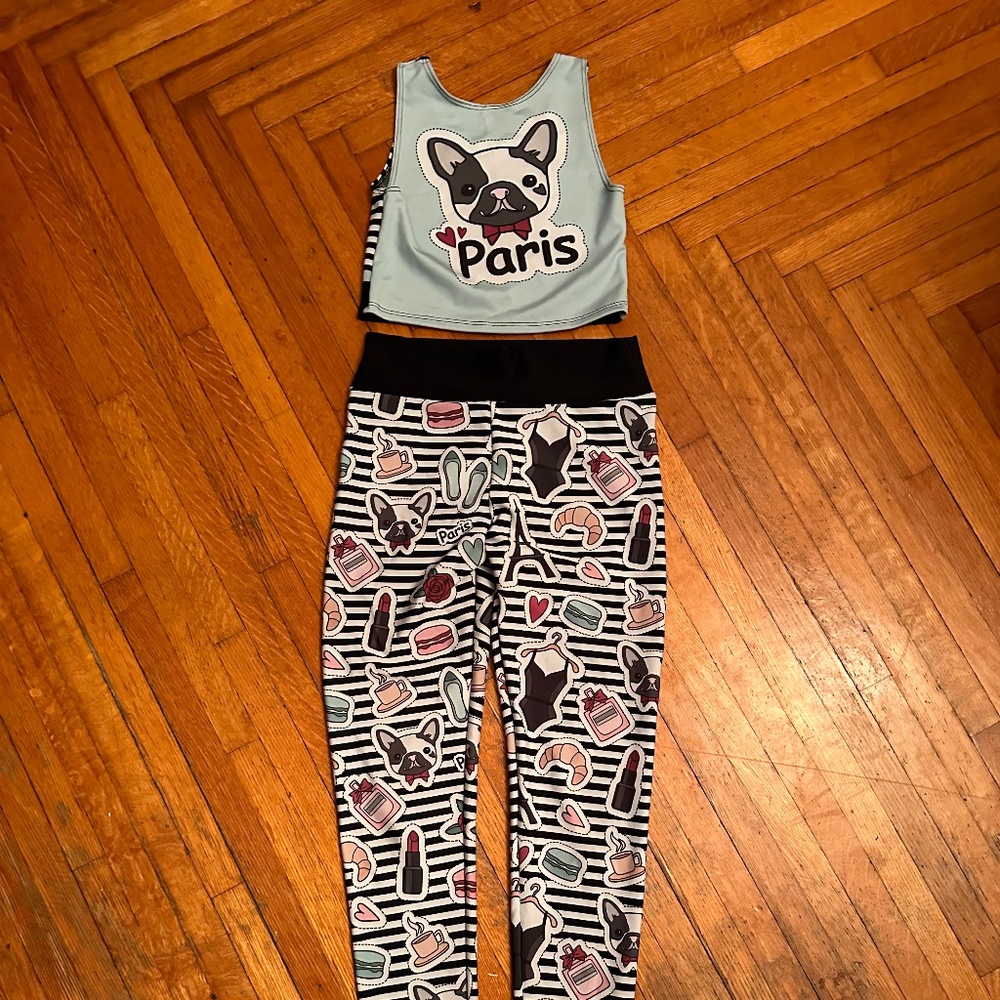Sugarlulu matching crop top sports bra and leggings